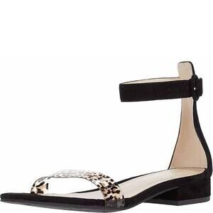 NEW PELLE MODA women's newport leopard strap shoe in black